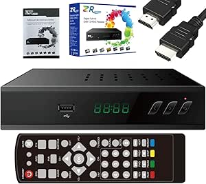 2024 Decodificador TDT HD Español TDT Decodificador TV DVB-T T2 H265 HEVC FTA Full HD PVR, USB, HDMI, SCART, Sintonizador de TV Digital Terrestre, Receptor Digital de Alta definición Full HD 1080p